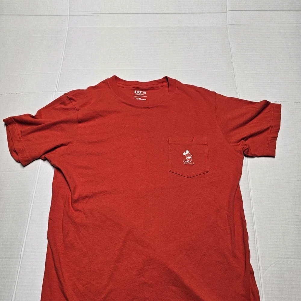 Disney Red Short Sleeve Tee with Mickey Pocket